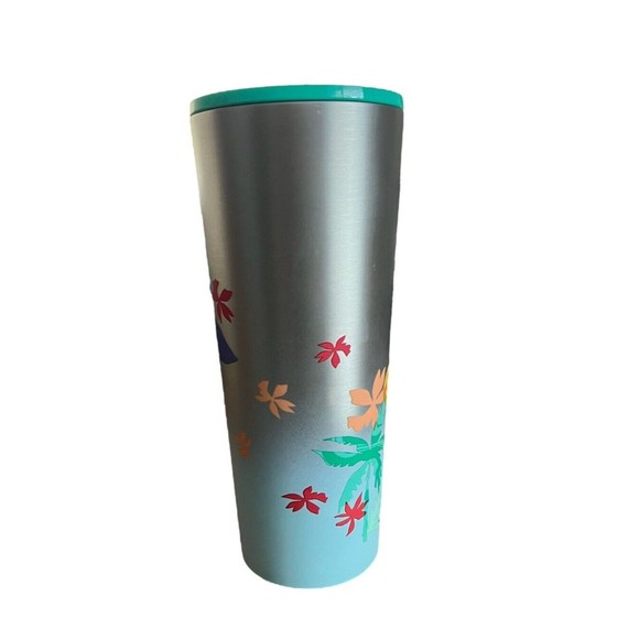 Starbucks Limited Stainless Steel Tumbler Mermaid & Palm Tree Beach Sce… - Picture 2 of 5